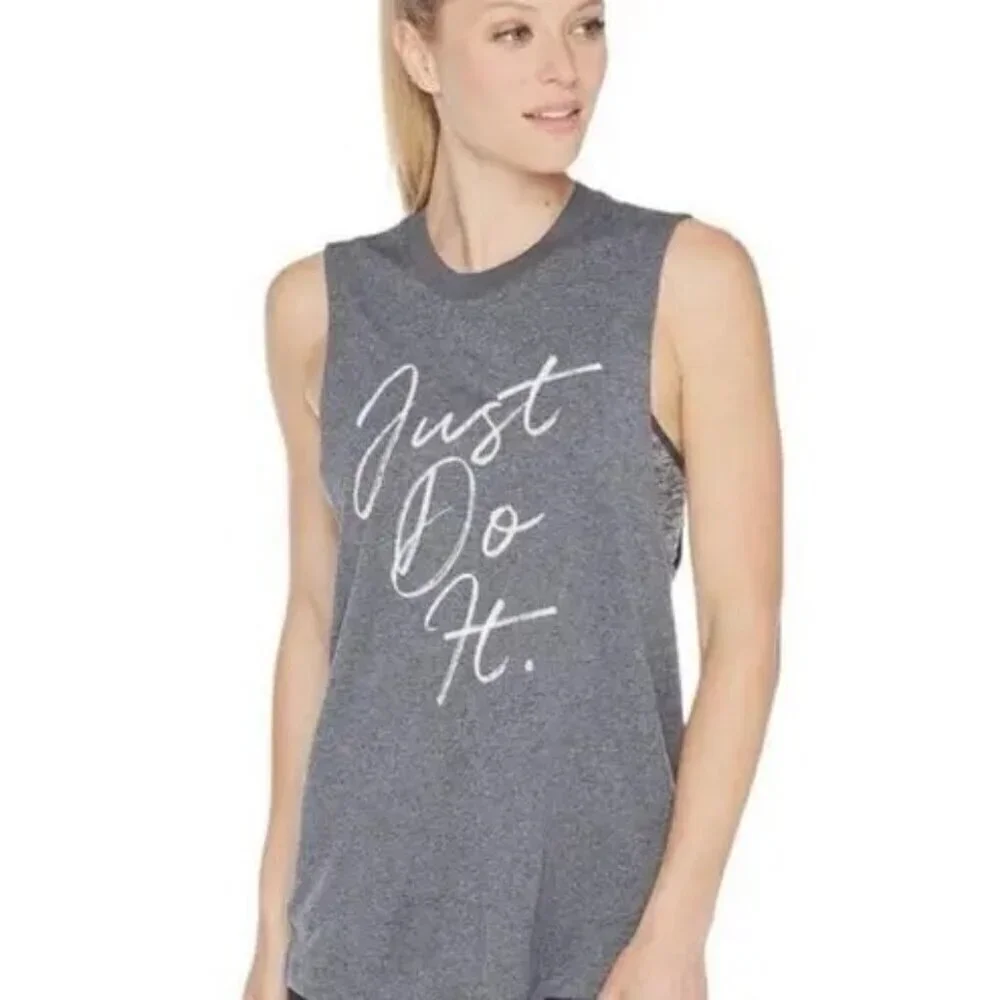 Nike Dri Fit Gray Just Do It Muscle Athletic Tank Top XS